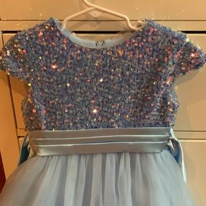 Blue sequins and tulle dress